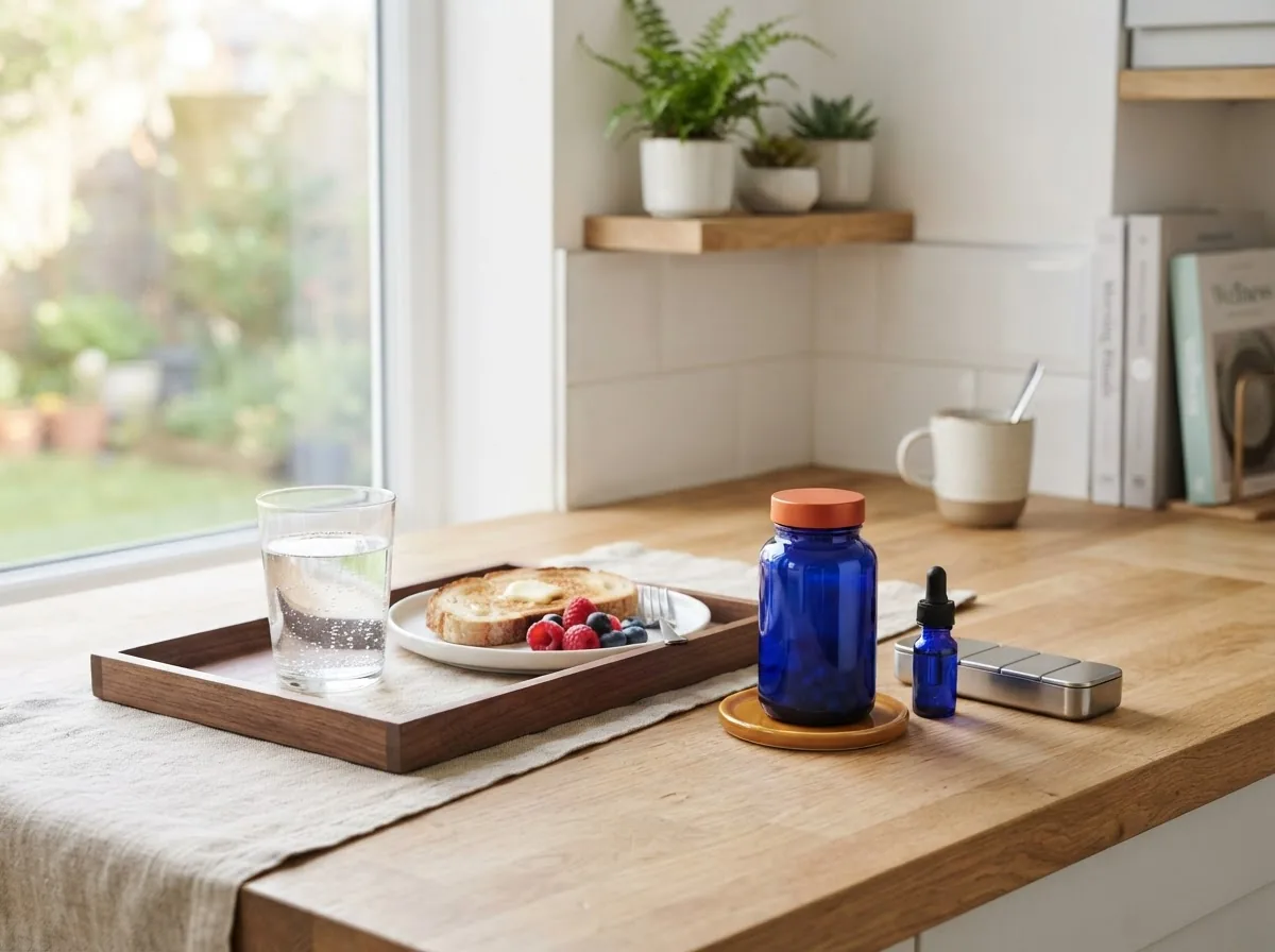 Ochtendrutine met water en supplement